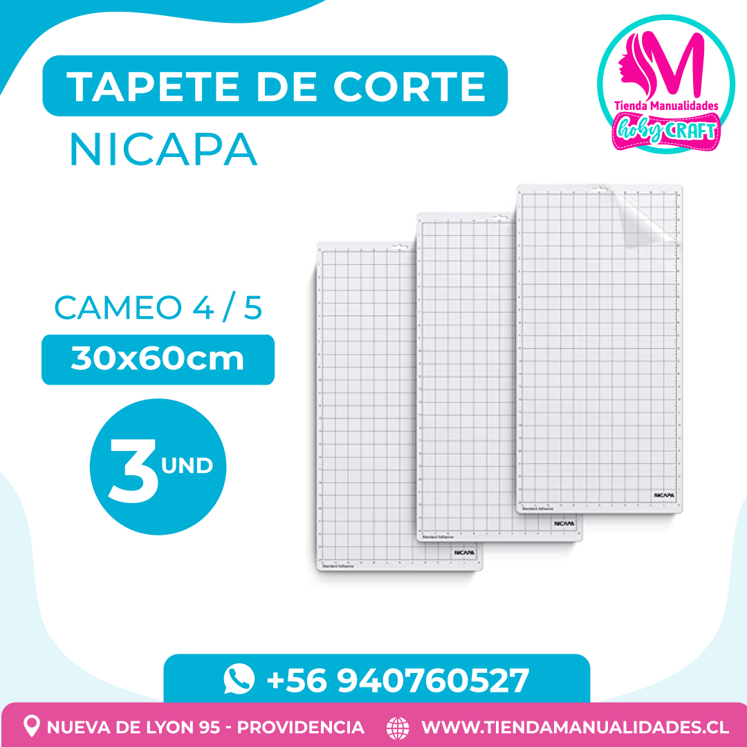 NI-C-03 Set 3 UNIDADES BASE DE CORTE NICAPA 30.5 x 61 Cm, For Cameo 4 y Cameo 3