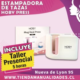 KET-07- ESTAMPADORA MUG HOBY PRESS + TALLER - Entrega Inmediata
