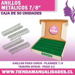 AP 12 Anillos Metálicos GREEN para Planners - 50 Unidades- HOBY