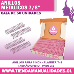AP 05 Anillos Metálicos LIGHT PINK para Planners - 50 Unidades - HOBY