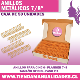 AP 07 Anillos Metálicos ORANGE para Planners - 50 Unidades- HOBY