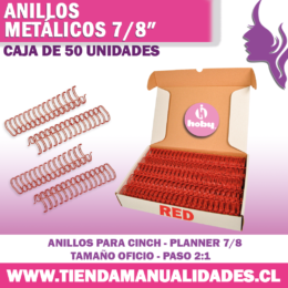 AP 09 Anillos Metálicos RED para Planners - 50 Unidades- HOBY