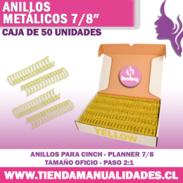 AP 11 Anillos Metálicos YELLOW para Planners - 50 Unidades- HOBY