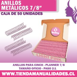 AP 05 Anillos Metálicos LIGHT PINK para Planners - 50 Unidades - HOBY