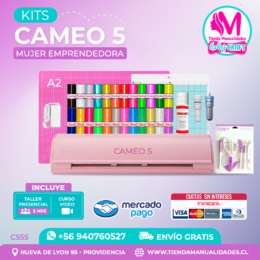 C555 Kit Silhouette Cameo 5 rosada + Taller presencial + Envío gratis - Entrega inmediata