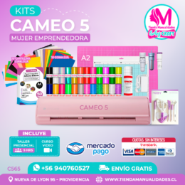 C565 Kit Silhouette Cameo 5 rosada + Taller presencial + Envío gratis - Entrega inmediata