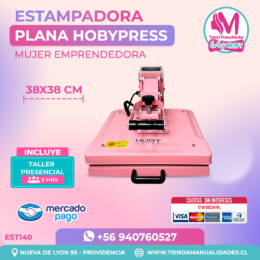 EST140 Estampadora Plana HobyPress Pink 38x 38cm