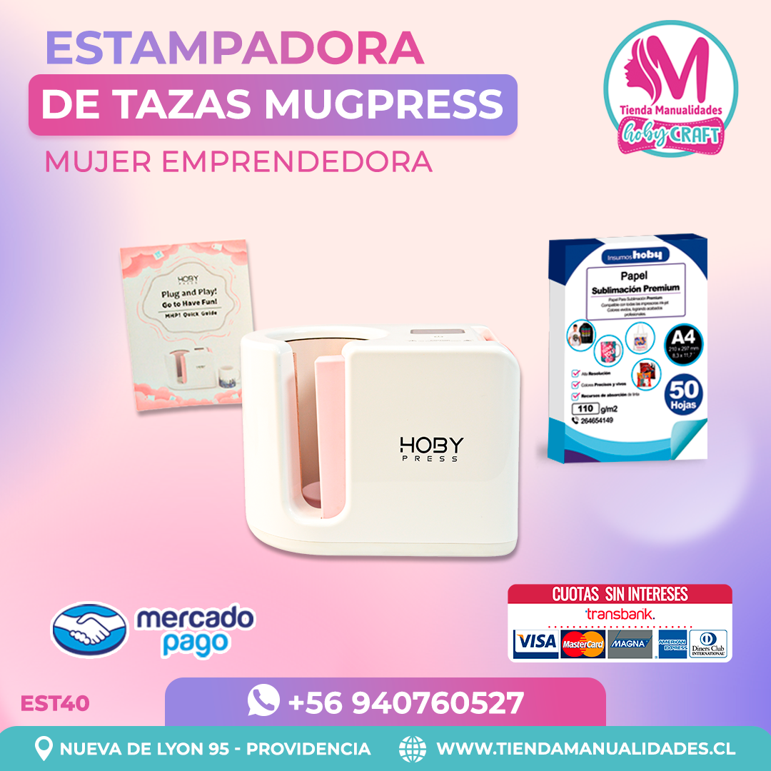 EST40 Estampadora de tazas Mug HobyPress - Envío gratis – Entrega Inmediata