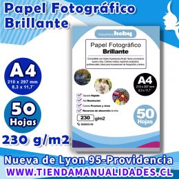 AIP-03 PAPEL FOTOGRÁFICO GLOSSY 230 gr / A4 - 50 Hojas - ENTREGA INMEDIATA