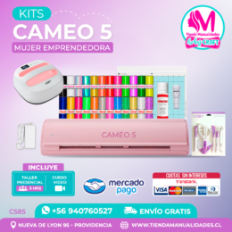C585 Kit Silhouette Cameo 5 rosada + Taller presencial + Envío gratis - Entrega inmediata