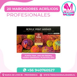 AMH 02-MARCADORES ACRÍLICOS PROFESIONALES - 20 UNIDADES HOBY - ENTREGA INMEDIATA