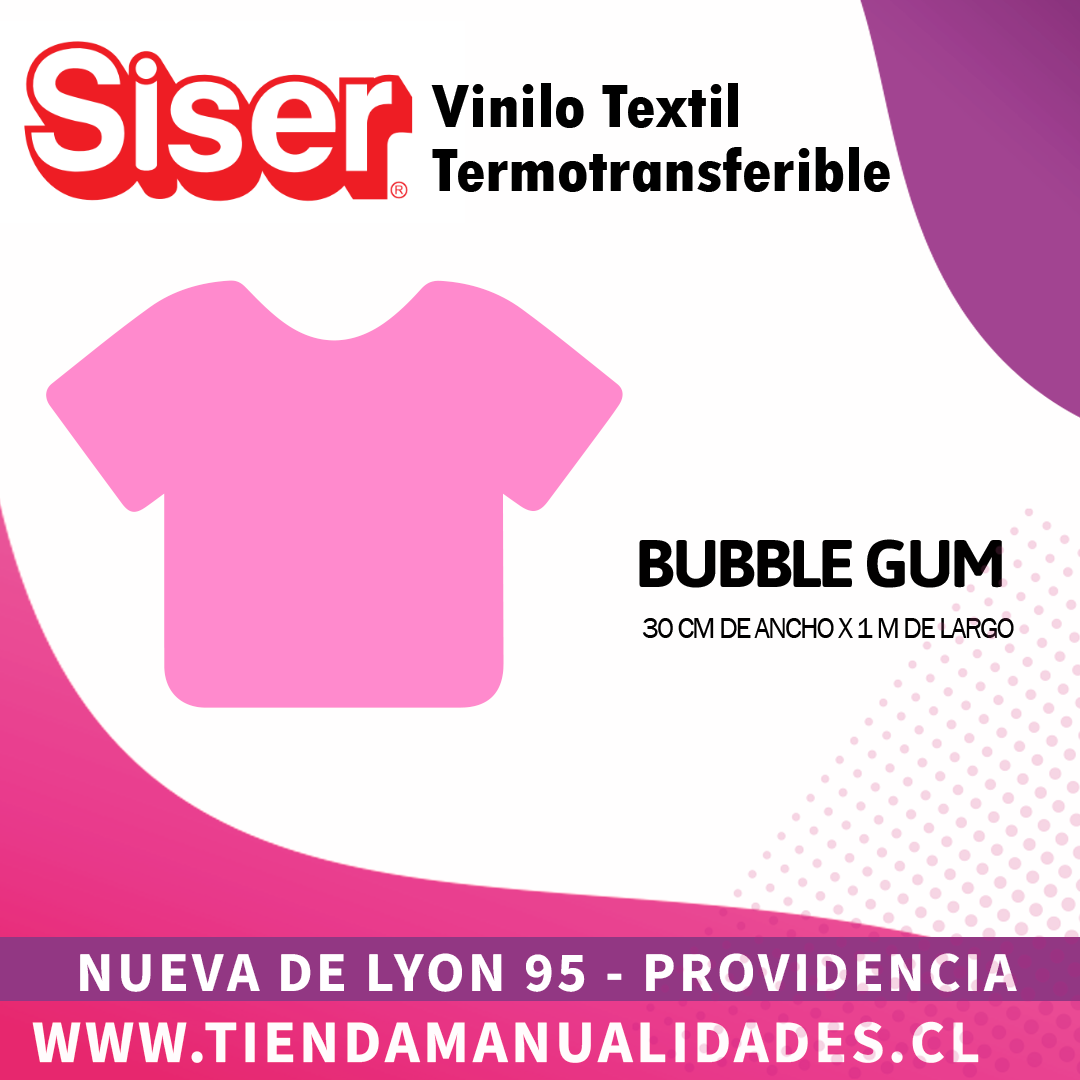 09 _Vinilo Textil SISER / BUBBLE GUM ( 30 CM X 1 M )