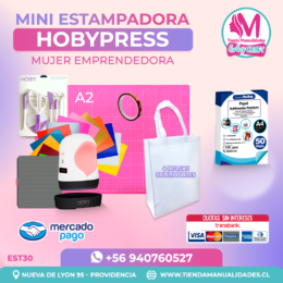 EST30 Kit Estampadora Mini HobyPress Rosa - Envío gratis - Entrega Inmediata