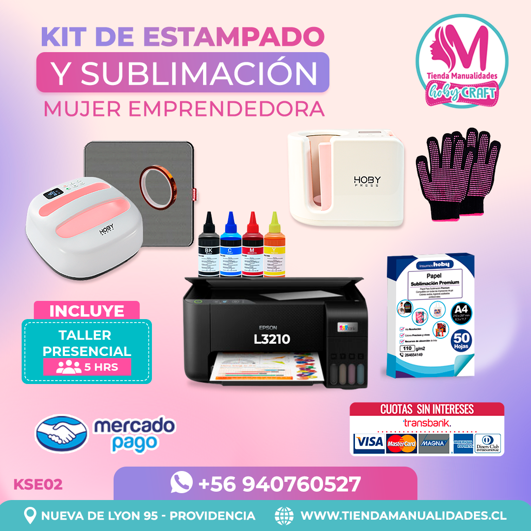 KSE02 Kit Sublimación y Estampado - Entrega Inmediata