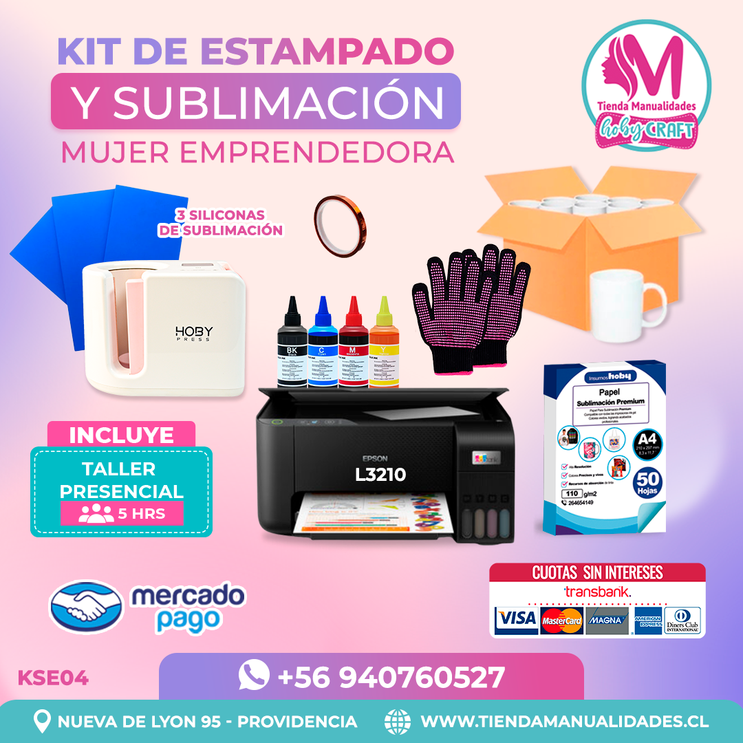 KSE04 Kit Sublimación y Estampado - Entrega Inmediata