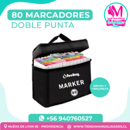 AMH 01-MARCADORES DOBLE PUNTA - 80 UNIDADES HOBY - ENTREGA INMEDIATA