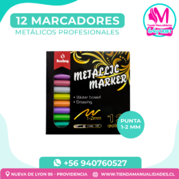 AMH 05-MARCADORES METÁLICOS PROFESIONALES - 12 UNIDADES HOBY - ENTREGA INMEDIATA