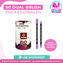 AMH 04-MARCADORES DUAL BRUSH PROFESIONALES - 60 UNIDADES HOBY - ENTREGA INMEDIATA