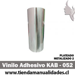 KAB-052 Vinilo Adhesivo Decorativo PLATEADO METALIZADO 02 Premium (30cm x 1m largo)