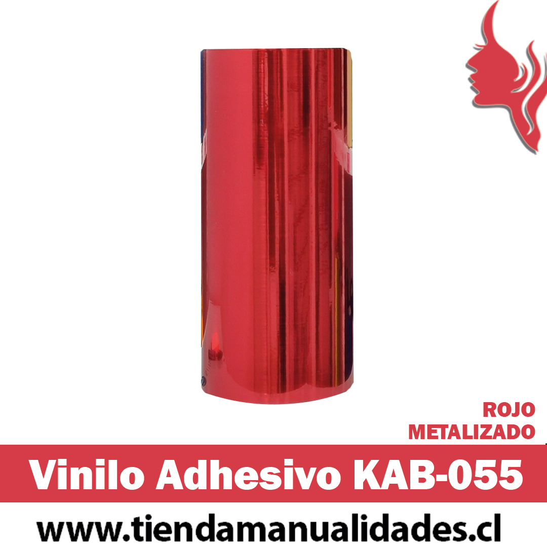 KAB-055 Vinilo Adhesivo Decorativo ROJO METALIZADO Premium (30cm x 1m largo)
