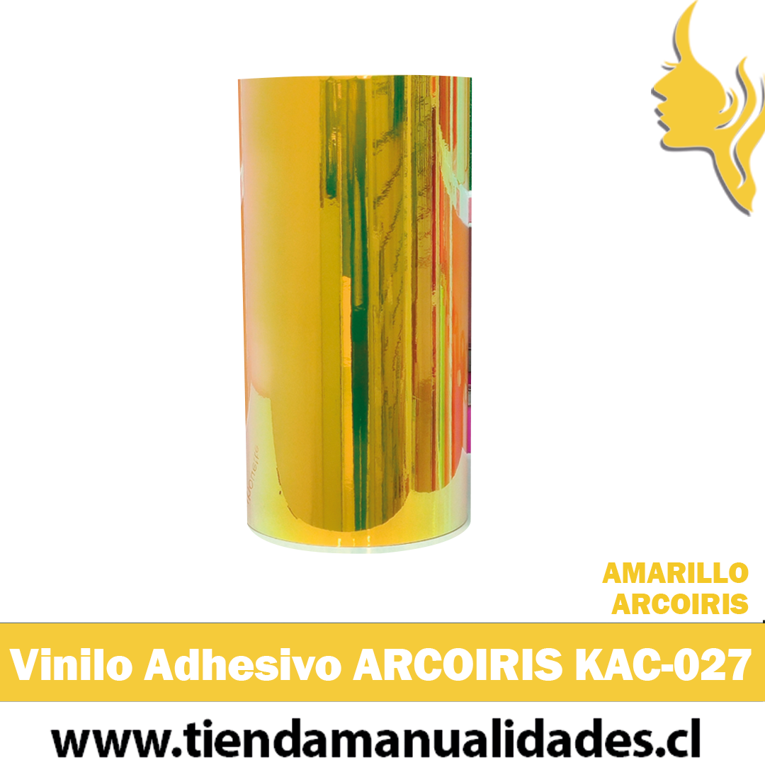 KAC-027 Vinilo Adhesivo Decorativo ARCOIRIS AMARILLO Premium (30cm x 1m largo)