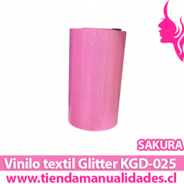 KDG-025_Vinilo Textil Glitter Sakura   ( 1 m de largo x 25 cm ancho )