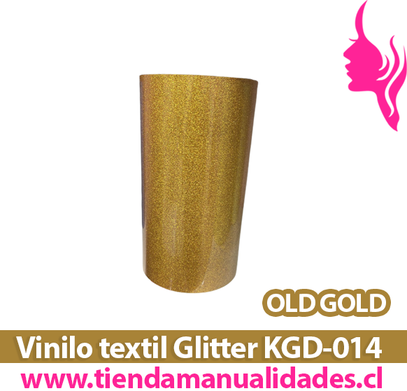 KDG-014_Vinilo Textil Old Gold ( 1 m de largo x 25 cm ancho )