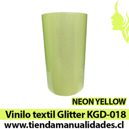 KDG-018_Vinilo Textil Neon Yellow ( 1 m de largo x 25 cm ancho )