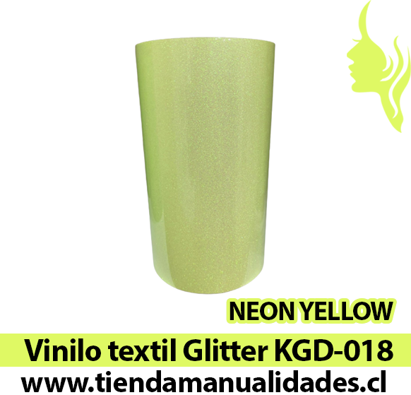 KDG-018_Vinilo Textil Neon Yellow ( 1 m de largo x 25 cm ancho )