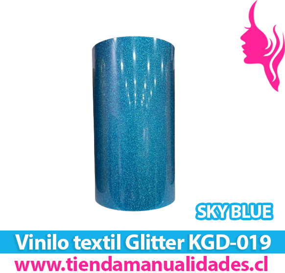 KDG-019_Vinilo Textil Sky Blue ( 1 m de largo x 25 cm ancho )