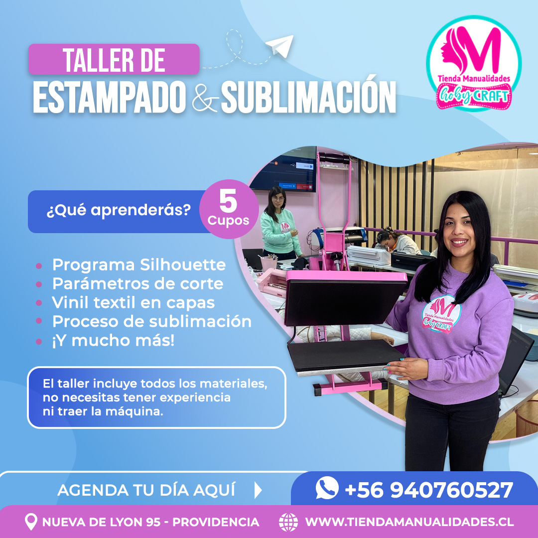 0050 Taller Presencial: ESTAMPADO Y SUBLIMACIÓN- NUEVA DE LYON 95