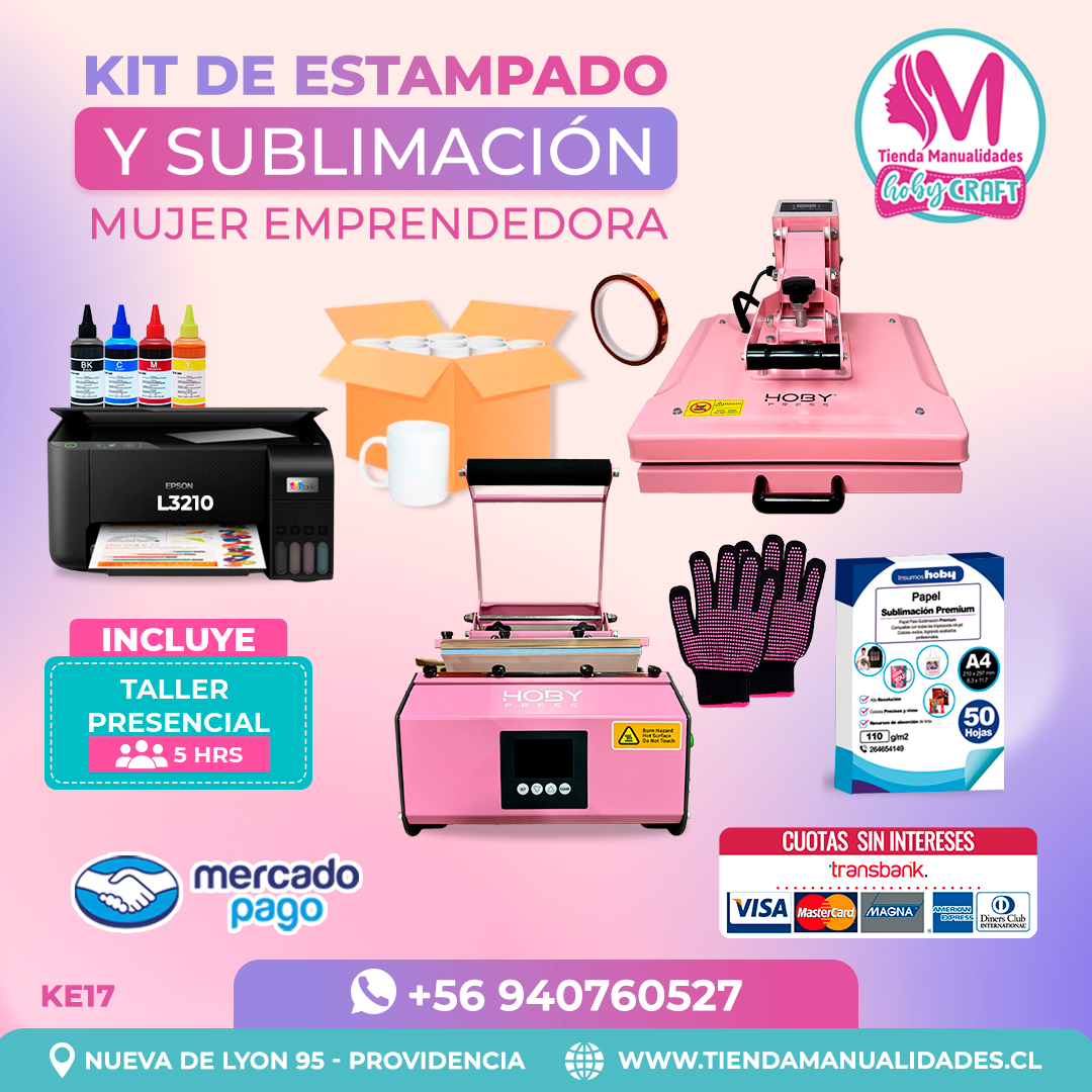 KSE09 Kit Sublimación y Estampado - Entrega Inmediata