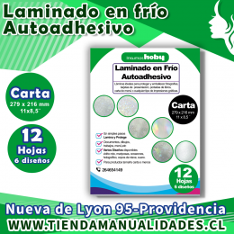 AIP2-07 LAMINADO EN FRÍO AUTOADHESIVO /CARTA – 12 HOJAS 6 DISEÑOS – ENTREGA INMEDIATA