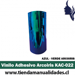 KAC-022 Vinilo Adhesivo Decorativo ARCOIRIS AZUL-VERDE Premium (30cm x 1m largo)