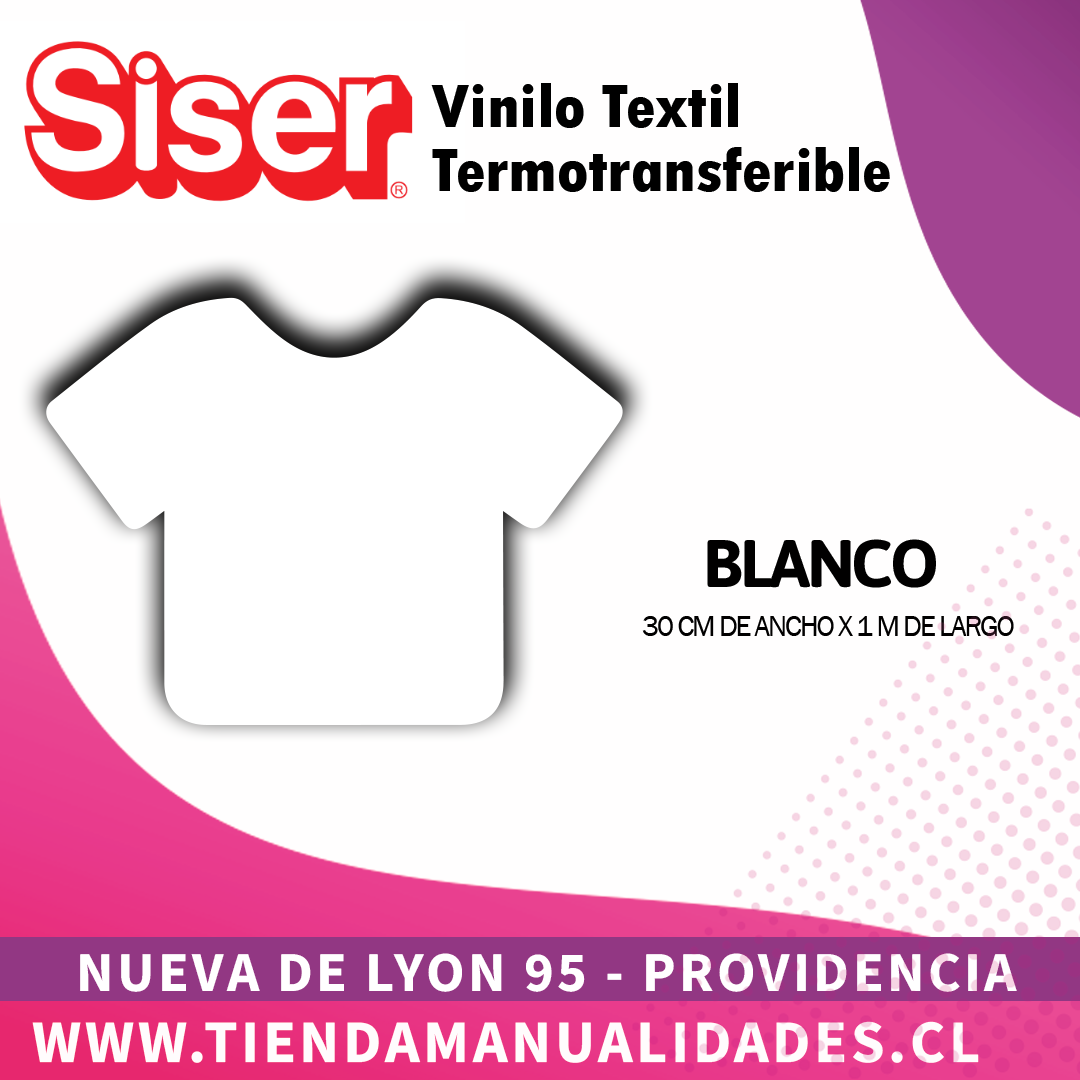 16 _Vinilo Textil SISER / WHITE - BLANCO ( 30 CM X 1 M )