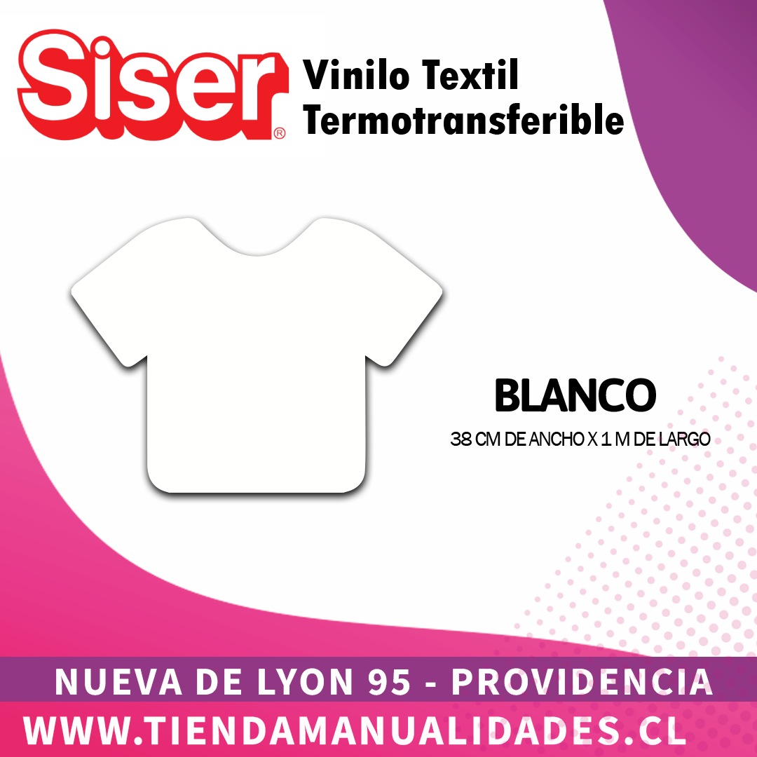 25 _Vinilo Textil SISER / WHITE ( 38 CM X 1 M )