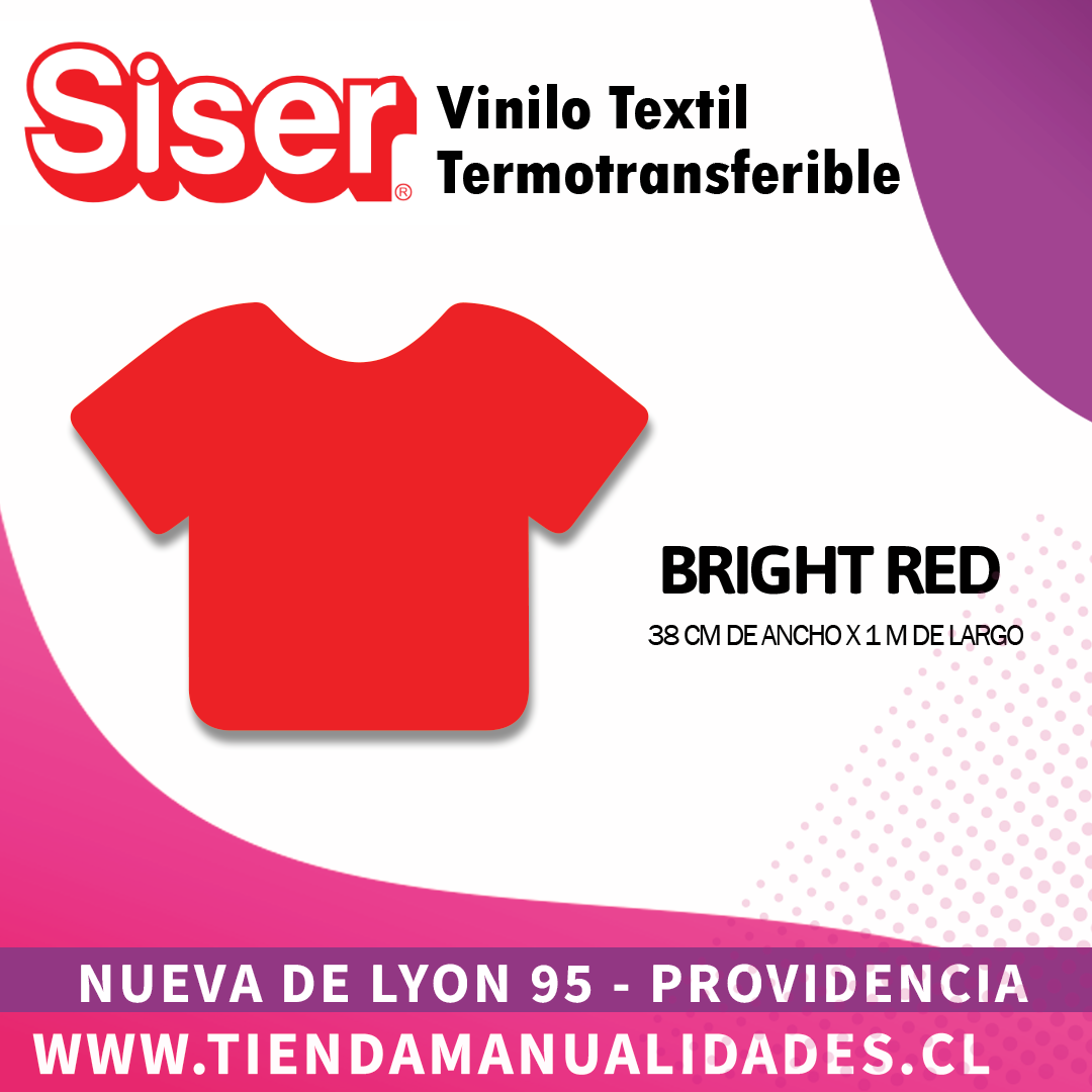 12 _Vinilo Textil SISER / BRIGHT RED ( 38 CM X 1 M )