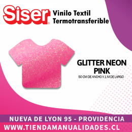 02 _Vinilo Textil SISER / GLITTER NEON PINK ( 50 CM X 1 M )