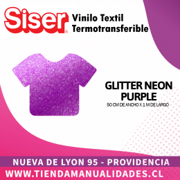 01 _Vinilo Textil SISER / GLITTER NEON PURPLE ( 50 CM X 1 M )