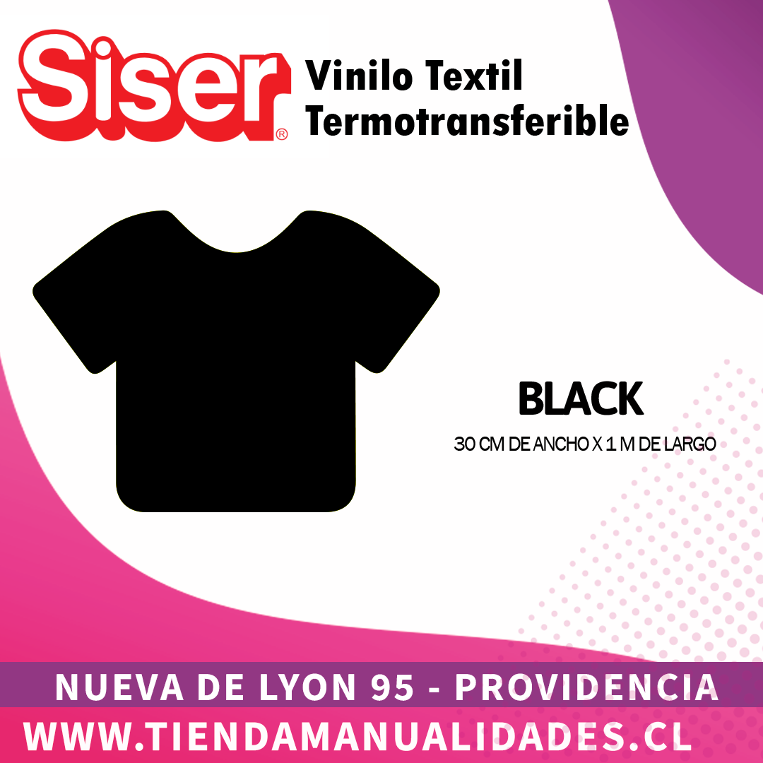 15 _Vinilo Textil SISER / BLACK ( 30 CM X 1 M )