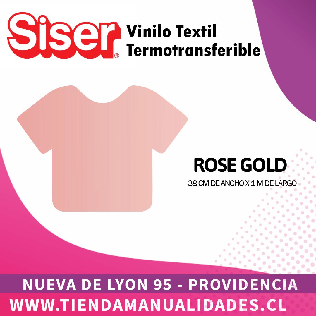 21 _Vinilo Textil SISER / ROSE GOLD ( 38 CM X 1 M )