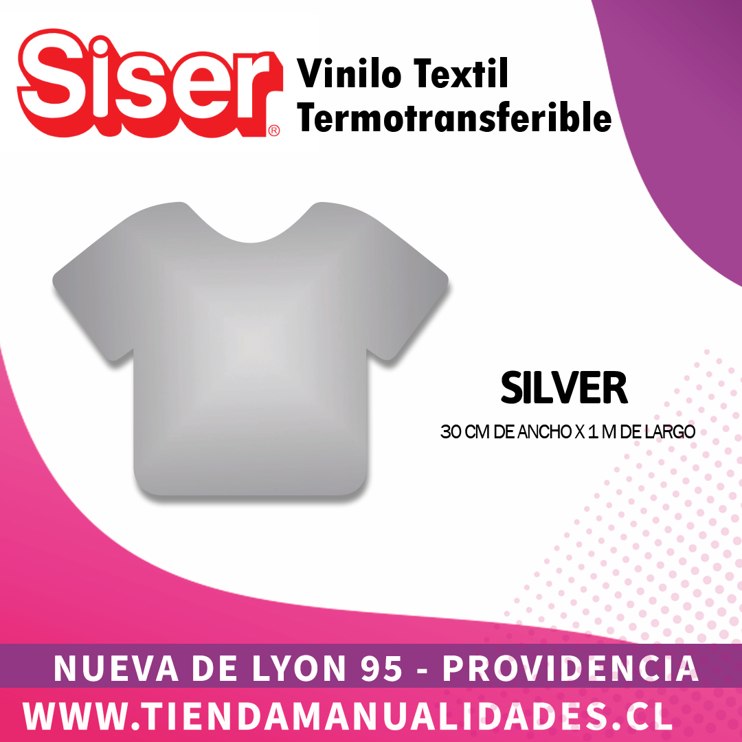 18 _Vinilo Textil SISER / SILVER ( 30 CM X 1 M )