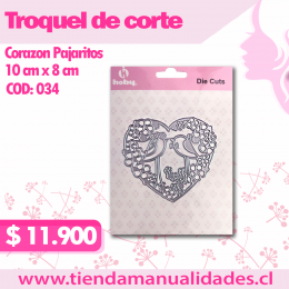 TH-01 - COD 034- Troquel Corazón Pajarito HOBY -ENTREGA INMEDIATA