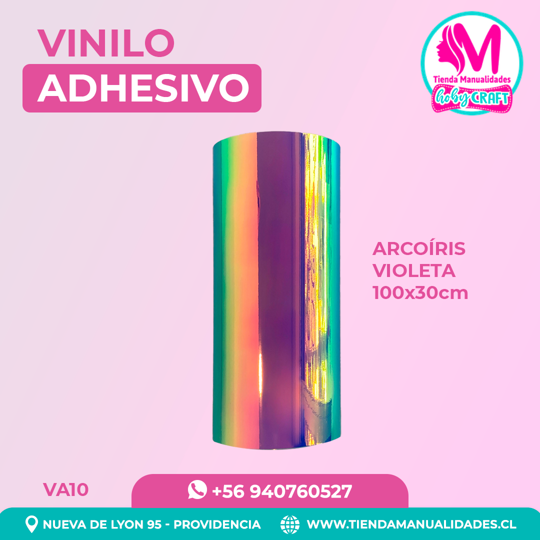 VA10 Vinilo Adhesivo Arcoíris Violeta 100x30cm