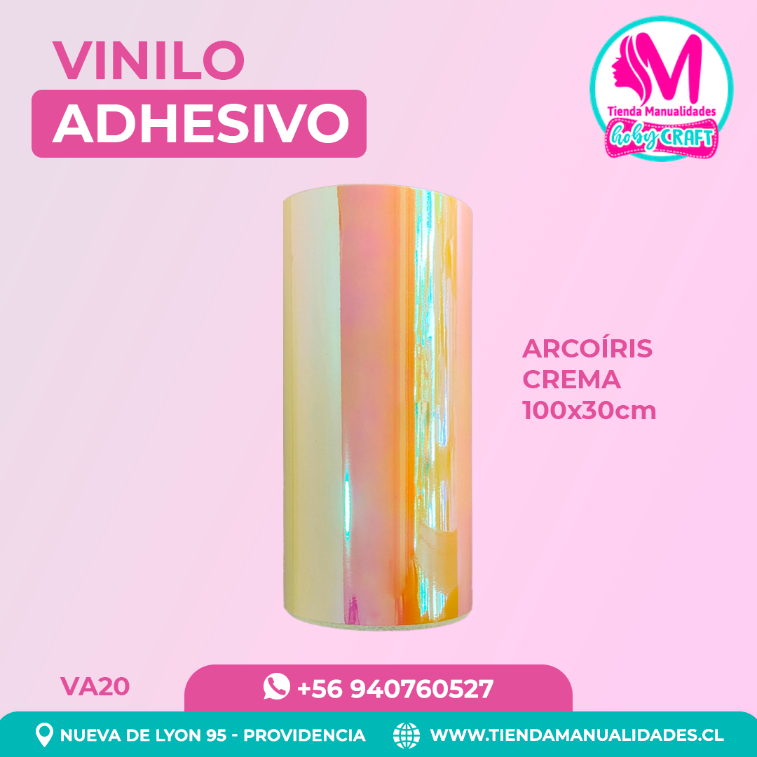 VA20 Vinilo Adhesivo Arcoíris Crema 100x30cm