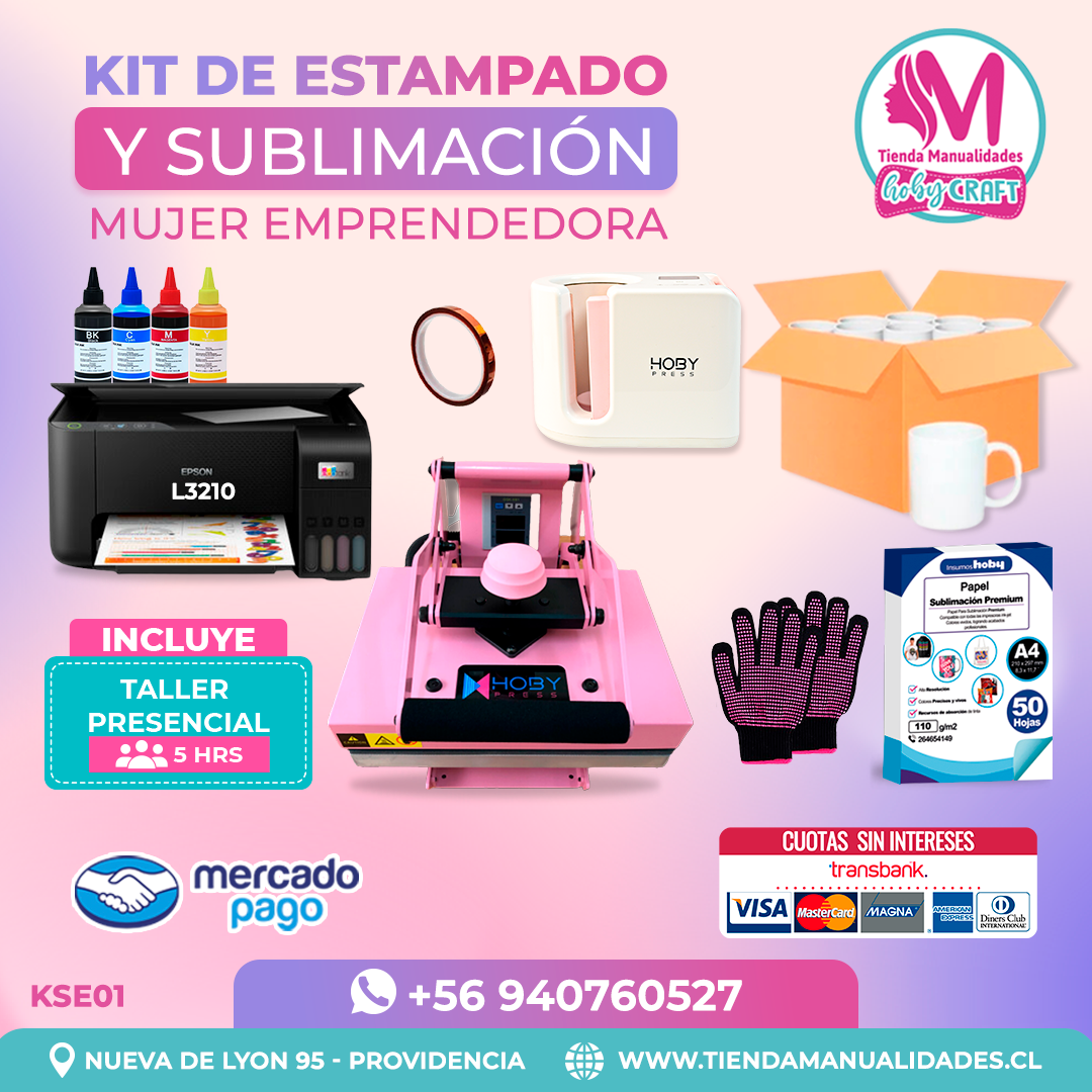 KSE01 Kit Sublimación y Estampado - Entrega Inmediata