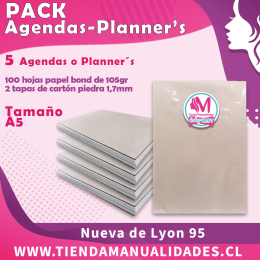 PC-07- PACK DE 5 AGENDAS  - PLANNER'S - ENTREGA INMEDIATA