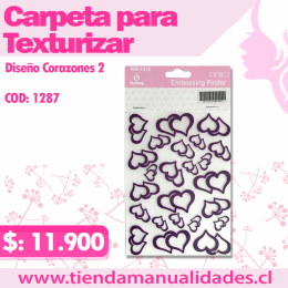 MTT-13 - Texturizados Corazones 2  / Carpetas de Repujado -ENTREGA INMEDIATA