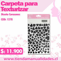 MTT-14 - Texturizados Corazones   / Carpetas de Repujado -ENTREGA INMEDIATA
