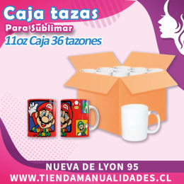 CAJA DE TAZONES SUBLIMABLES 11OZ 36 UNIDADES - Entrega Inmediata